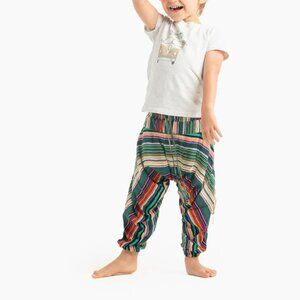 Kids Stripe Harem Pant Unisex Cotton Gypsy Travel Boho Loungewear Pants Green